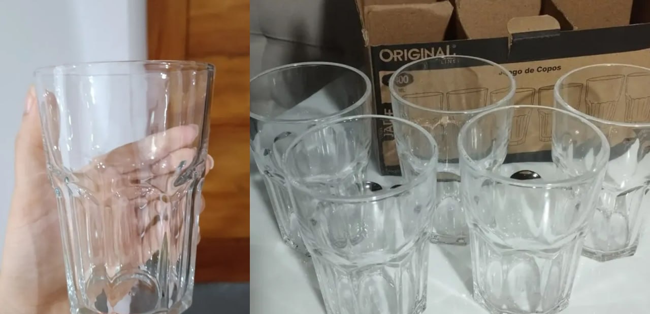 Conjunto 6 Copos de Vidro Grosso Line Glass de 400ml
