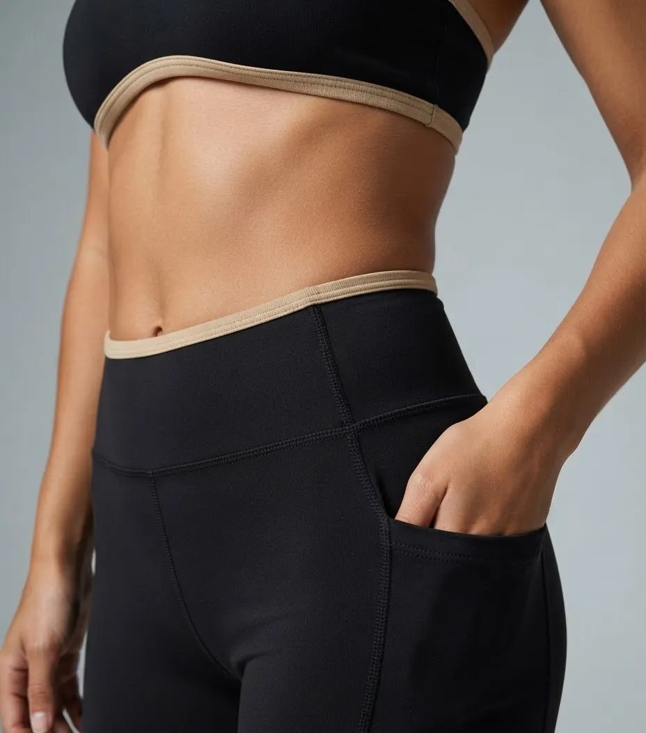 Conjunto Fitness Treino Top Shorts Bolso Zero Transparencia