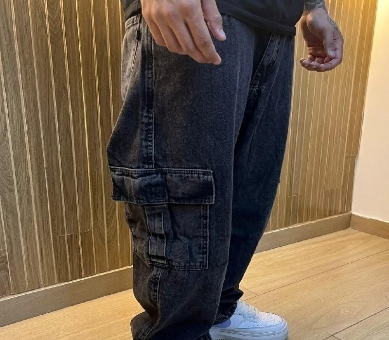 Calça Cargo Baggy Jeans Streetwear