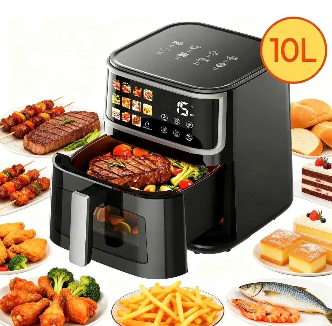 Air Fryer PATBRELA 10L Digital com Painel LED