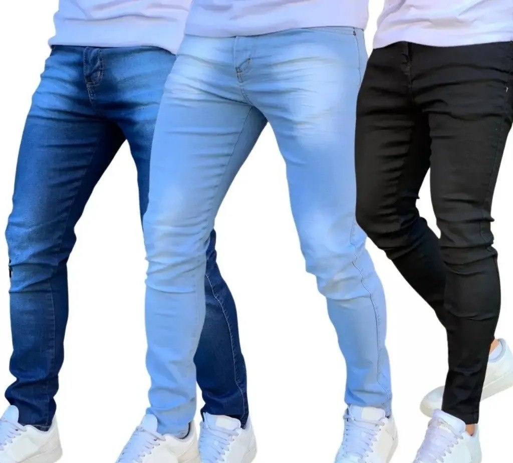 Kit 3 Calças Jeans Com Elastano Super Confortável