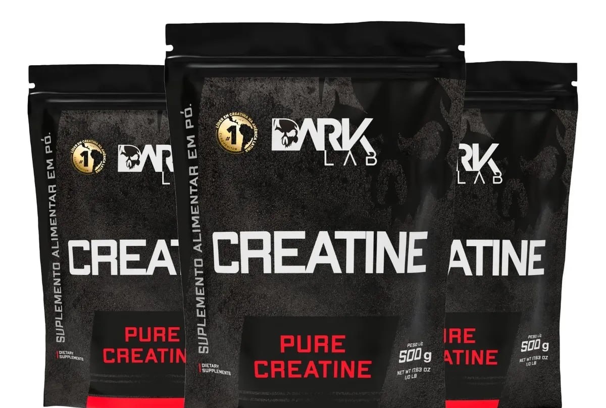 Creatina Monohidratada Pura 500g Dark Lab  3 unidades