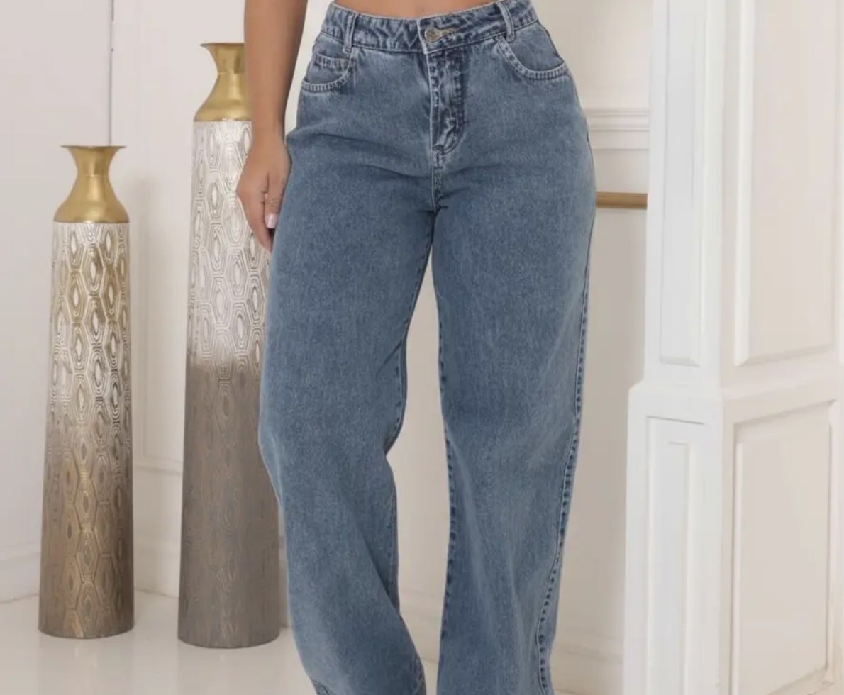 Calça Jeans Wide Leg Cintura Alta Stillge