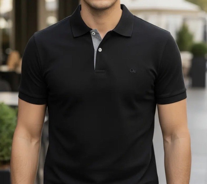 Camisa Gola Polo Social Masculina Slim Algodão Casual Ogochi