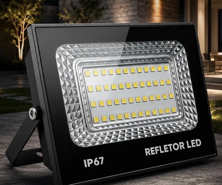 kit 2 Refletor Led 200w Holofote Bivolt Prova Dágua Cor Branco Frio 6500k