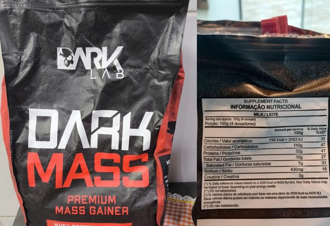 Hipercalórico Dark Mass 3kg Dark Lab - Baunilha ou Biscoitos