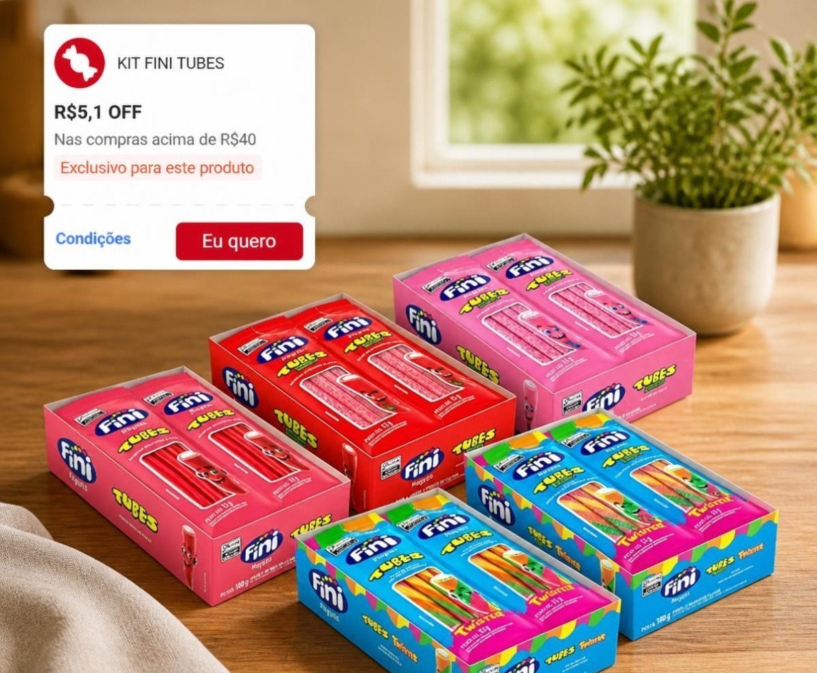 Kit Amo Tubes Fini 60 pacotes de 15g cada