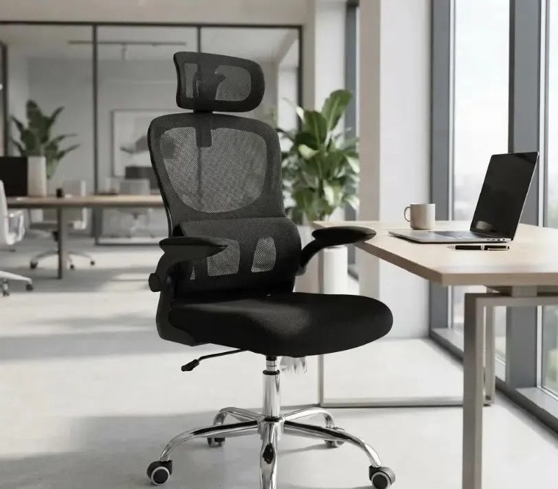 Cadeira Escritório Ergonômica Atlanta Preta Suporte Lombar