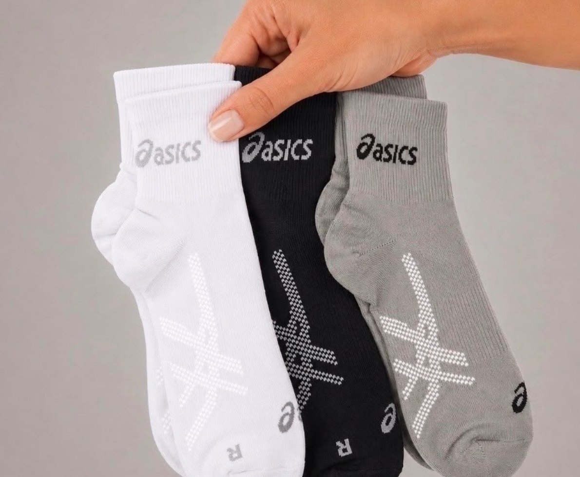 Kit 3 Pares de Meias Para Corrida Cano Médio Asics