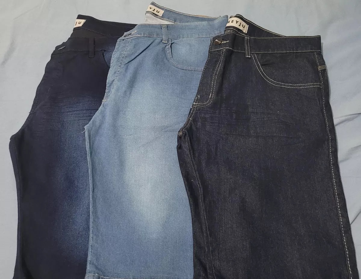 Kit com 3 Bermuda Jeans
