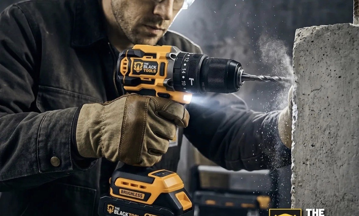 Parafusadeira Furadeira De Impacto Profissional Sem Fio 2 Baterias 21v Com Maleta Tb-21yx The Black Tools