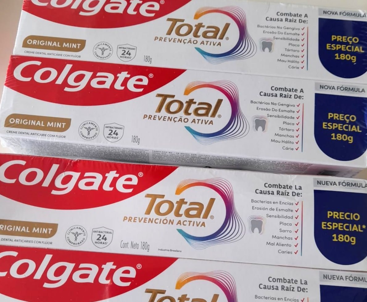 Colgate Total Original Mint Creme Dental com Flúor, 2x180g