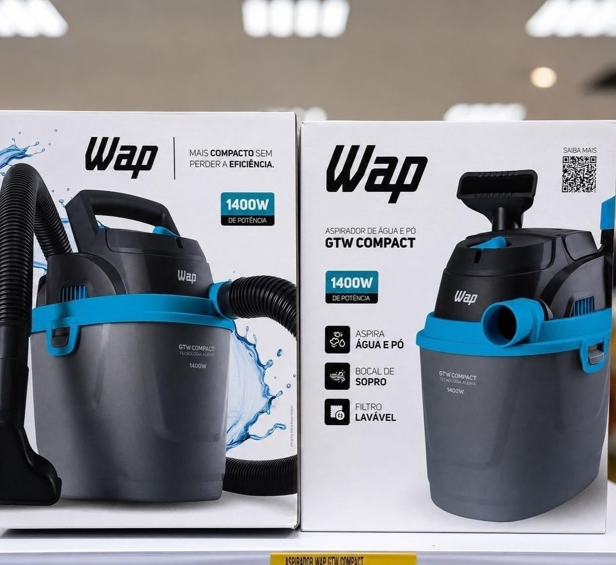 Aspirador de Pó e Água Portátil Wap Gtw Compact 1400W 5,5L 127V
