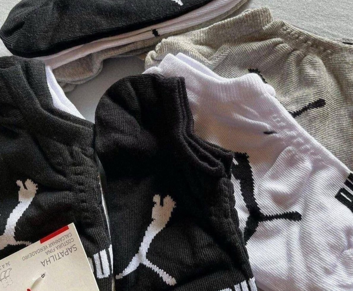 Kit 9 Pares Meias Puma Soquete Cano Curto