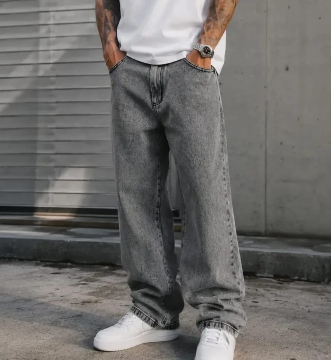 Calça Balão Jeans Larga