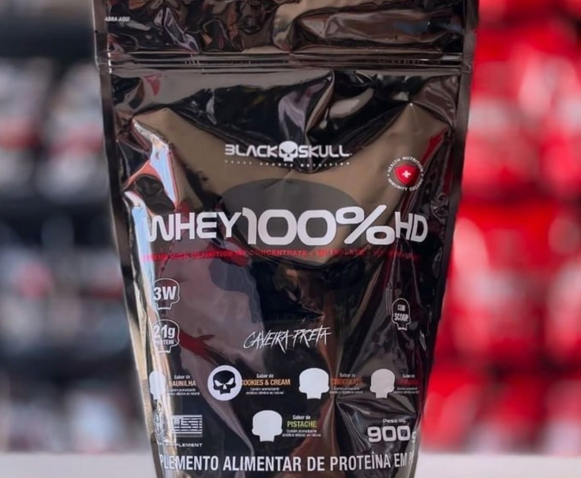 Whey 100 HD 900g Black Skull Sabor Baunilha