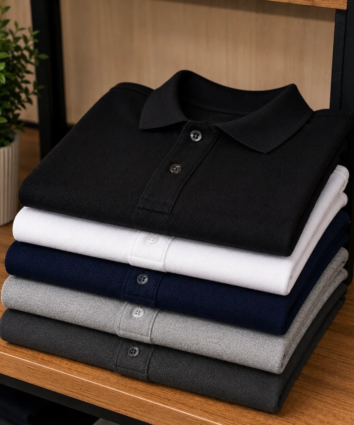 Kit com 5 Camisas Gola Polo Blusa Slim Piquet