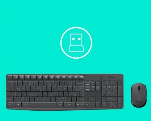 Combo Teclado e Mouse sem fio Logitech MK235 Layout ABNT2