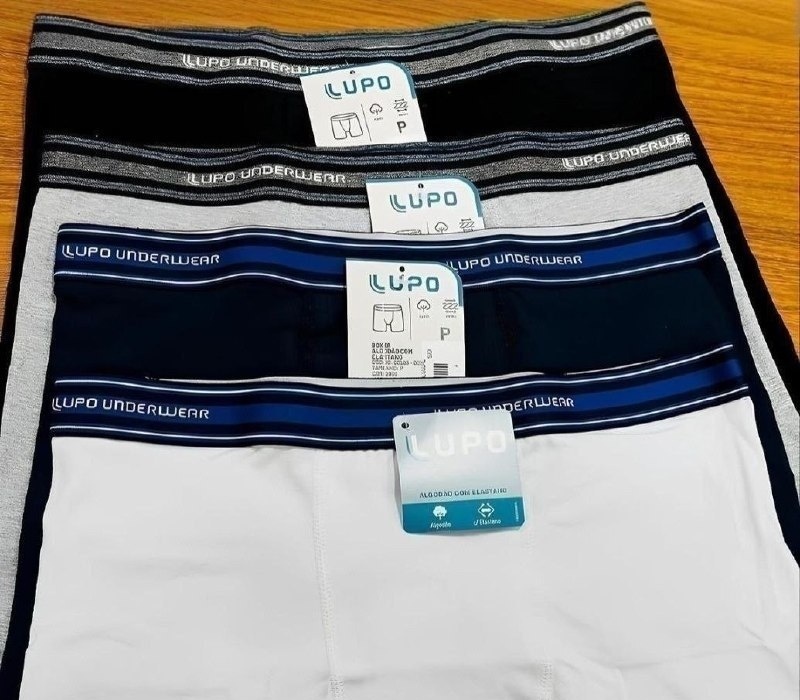 Kit com 4 Cuecas Boxer Lupo Algodão