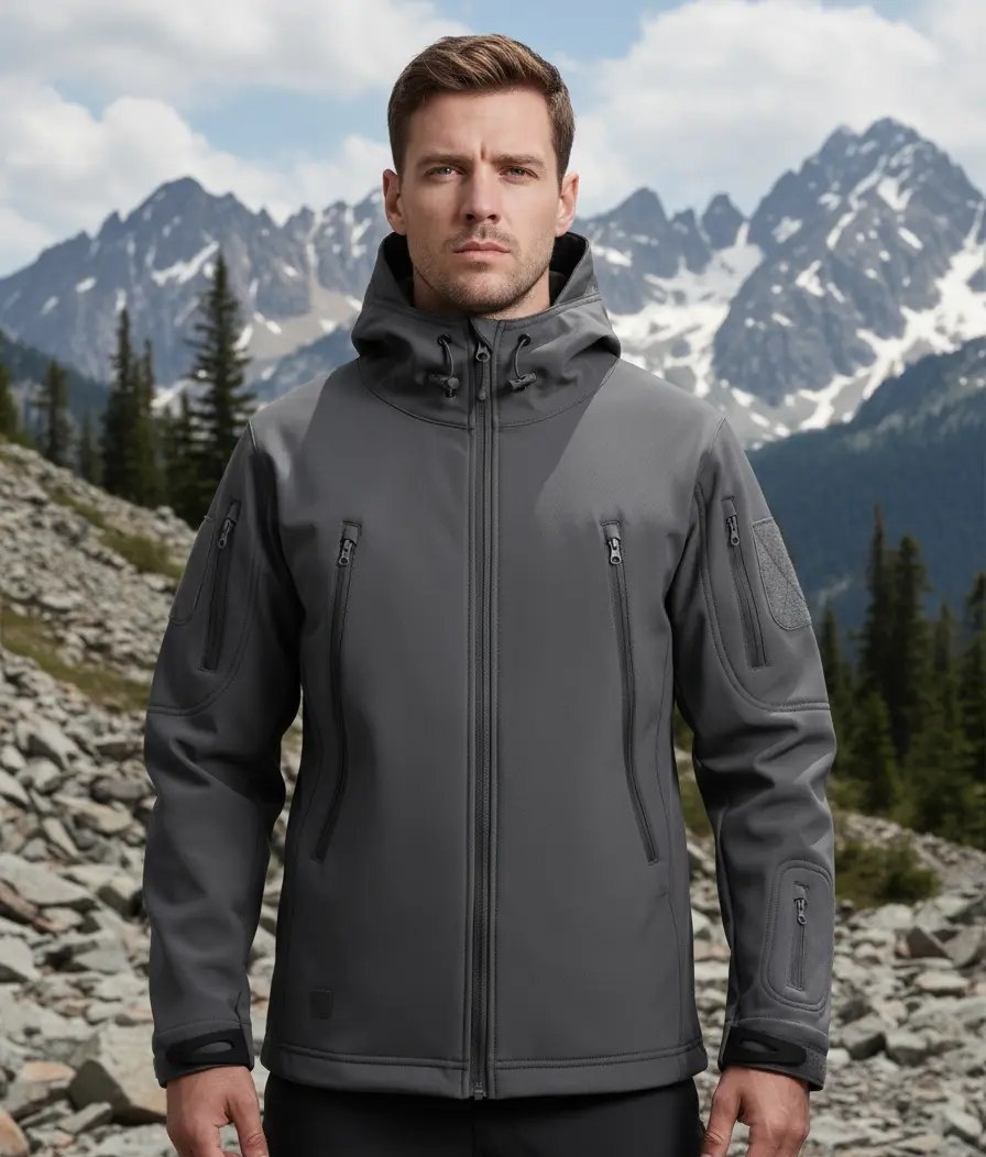 Jaqueta Tática Impermeável Masculina Com Pele Macia Shark