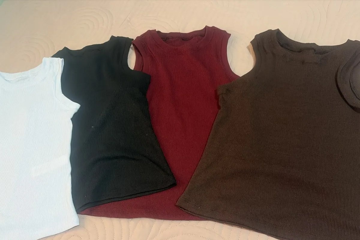 Kit 4 Blusa Regata Canelada Feminina Nadador