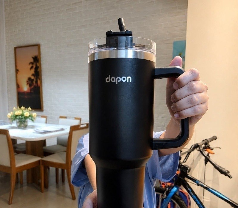 Copo Térmico Dapon 1200ml Inox com Canudo Tampa