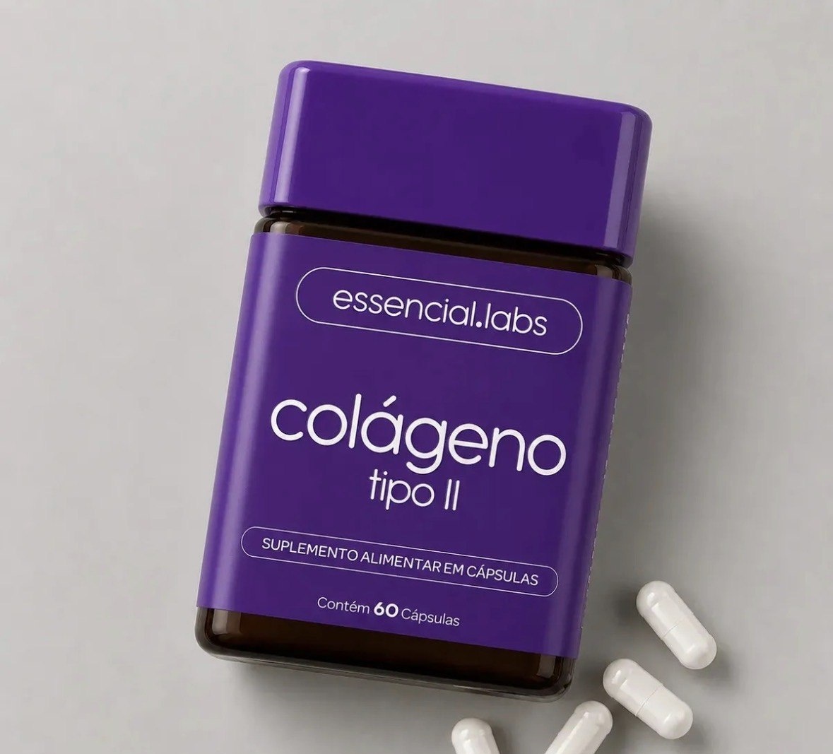 COLÁGENO TIPO 2 com 45mg - Fórmula Exclusiva para a Articulação com Máxima Concentração e Biodisponibilidade - 60 Cápsulas