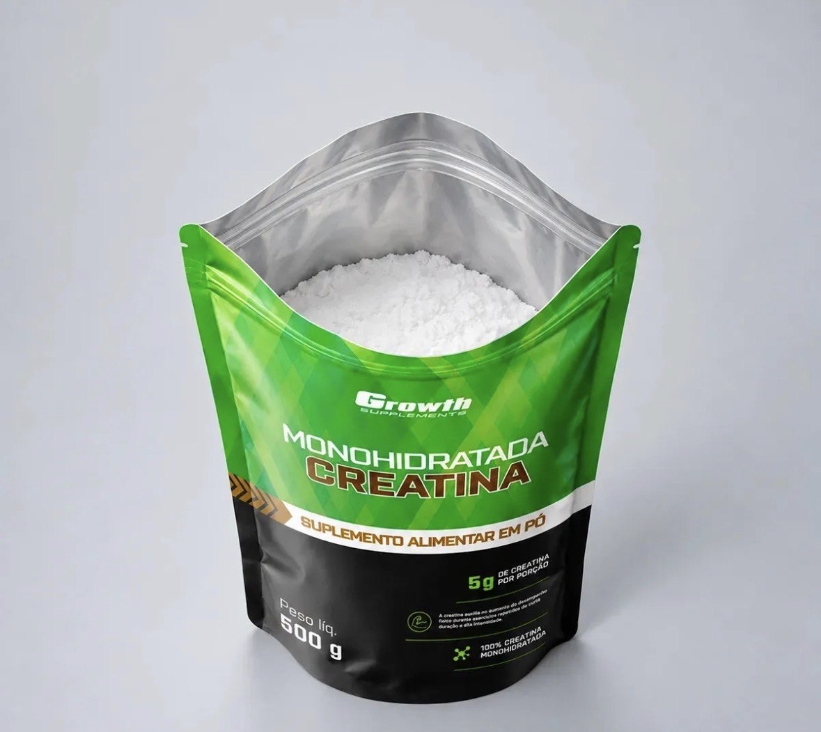 Creatina Monohidratada 500g Pouch - Growth Supplements Sem Sabor