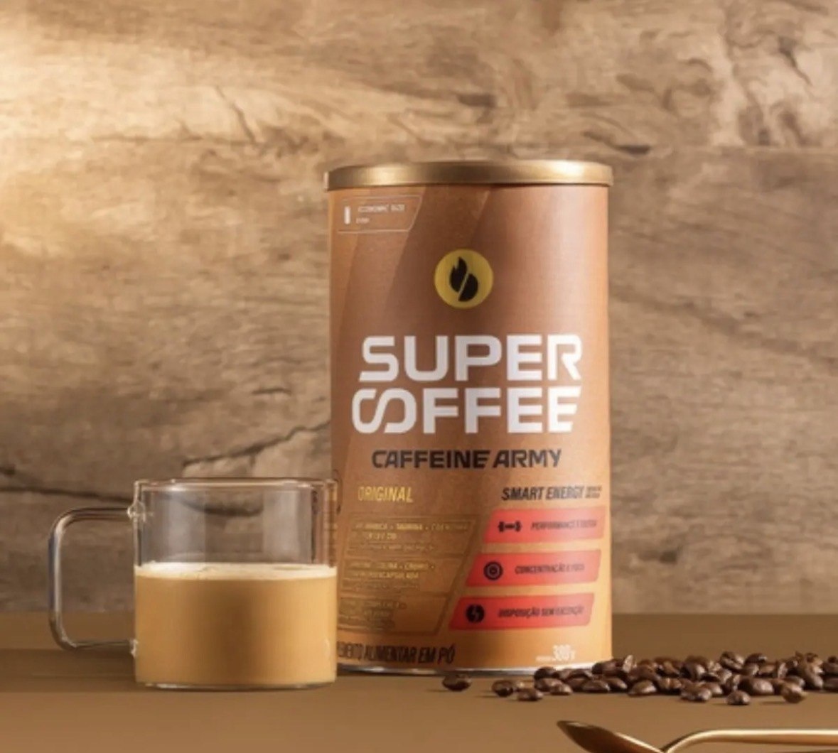 Cafeína Caffeine Army Supercoffee Classic Size em pó Sem sabor x 380g