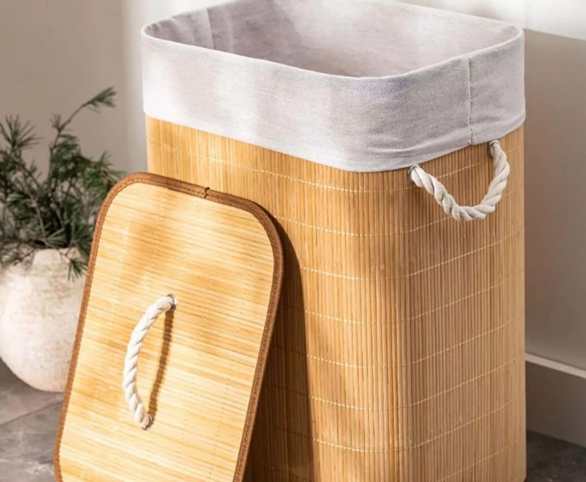 Cesto De Roupas De Bambu 50L Yikasa