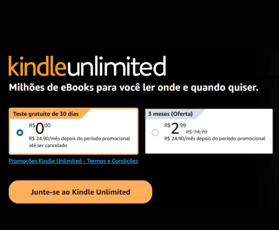 Kindle Unlimited GRÁTIS POR 1 MÊS!