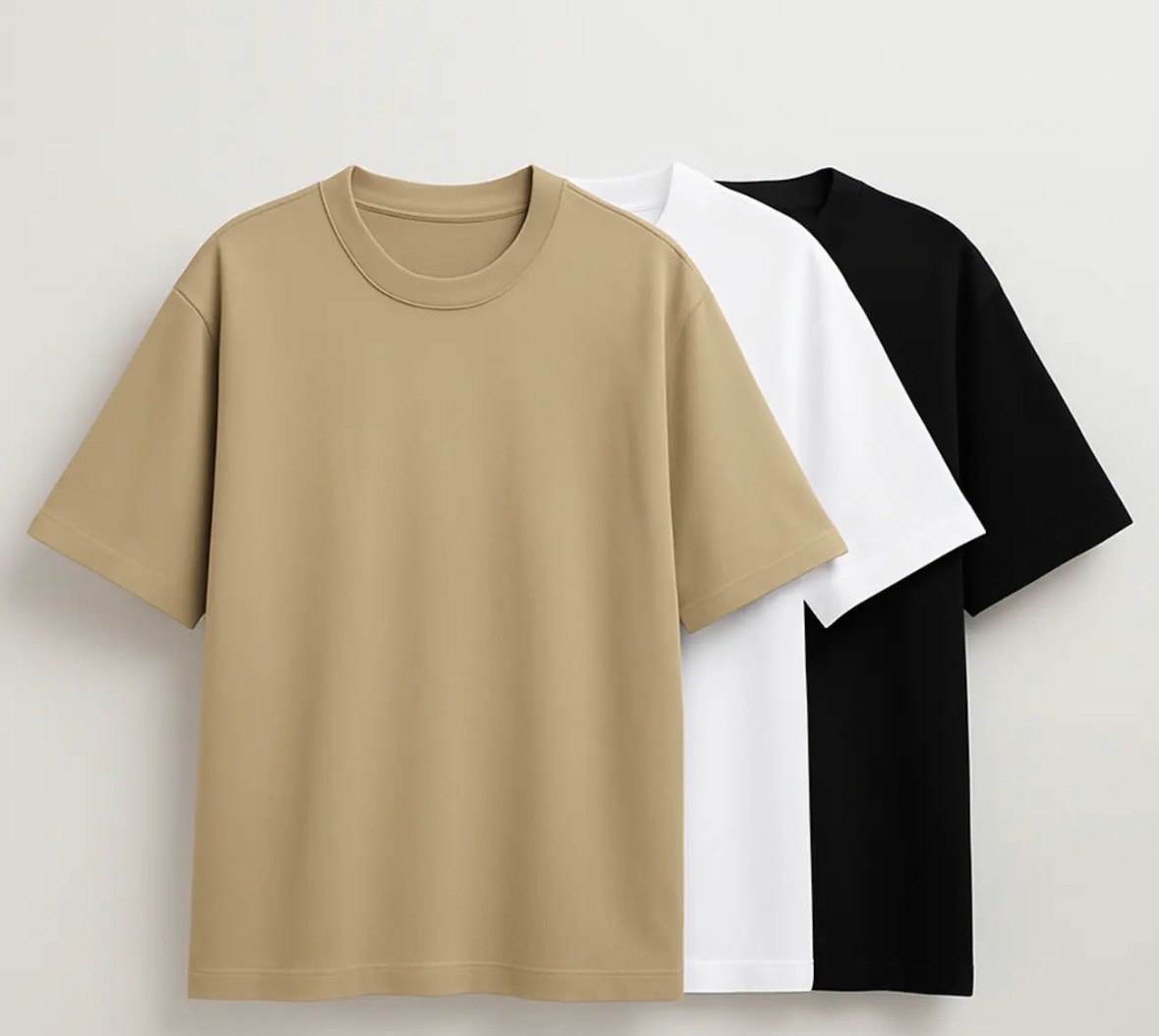 Kit 3 Oversized Masculina Stretwear Básica Lisa Premium