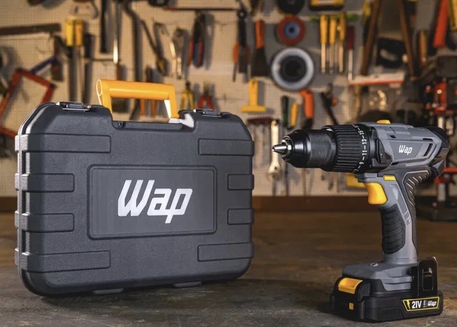 Parafusadeira E Furadeira De Impacto WAP K21 ID03 Sem Fio Com Maleta Organizadora Bivolt