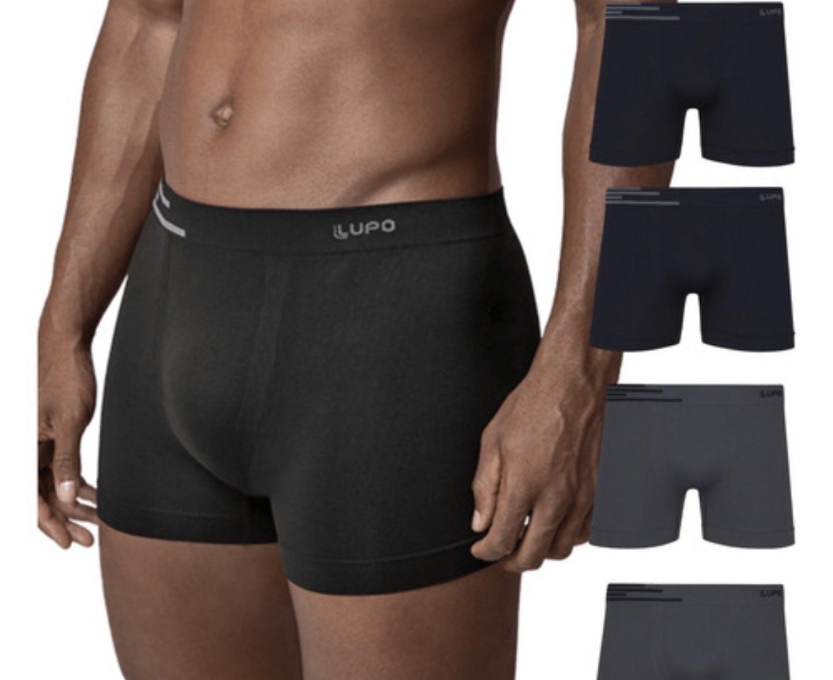 Kit 4 Cuecas Lupo Boxer Poliamida Box Sem Costura Original