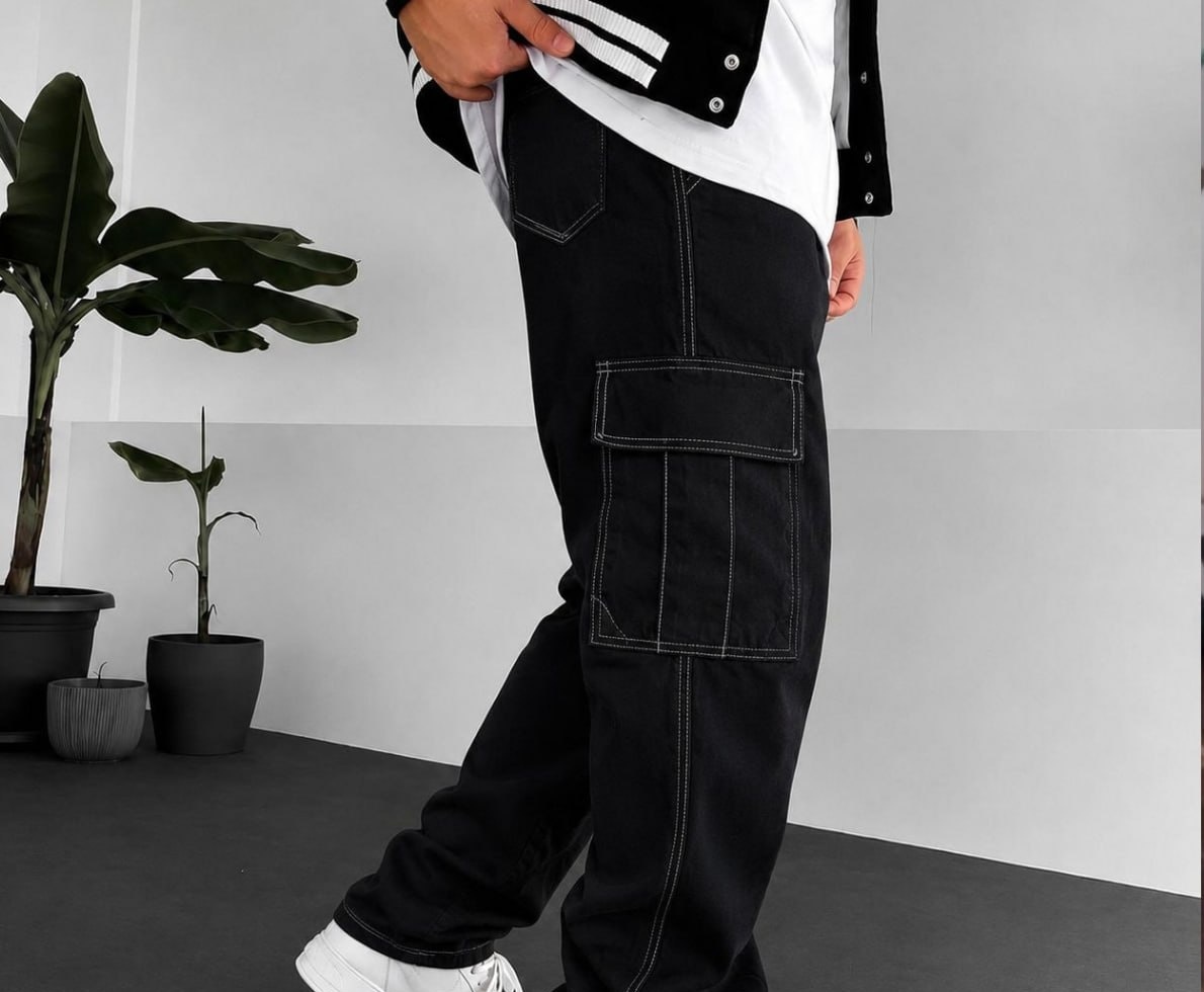 Calça Cargo Masculina Básica Sarja