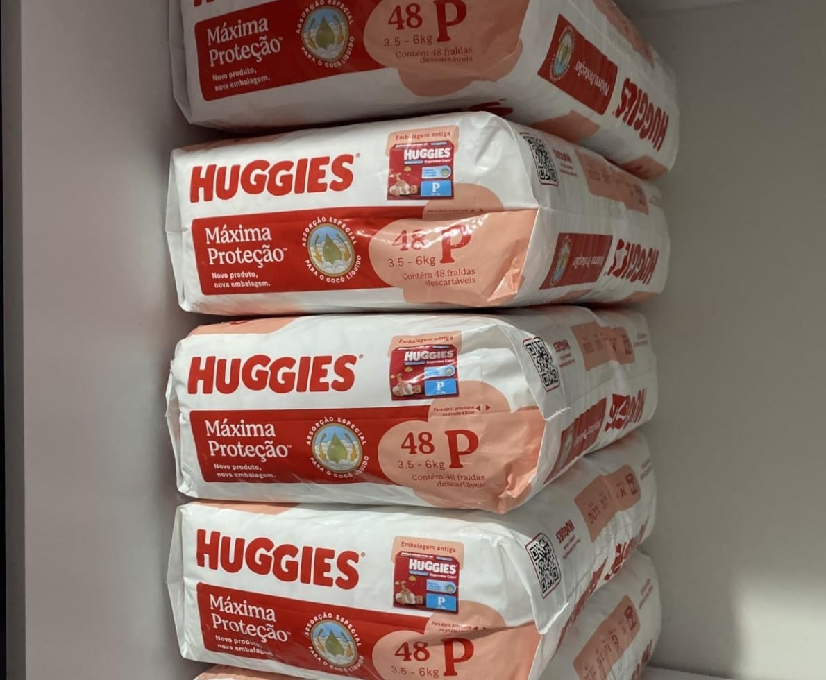 Fralda Huggies Máxima Proteção Tamanho P 48 unidades