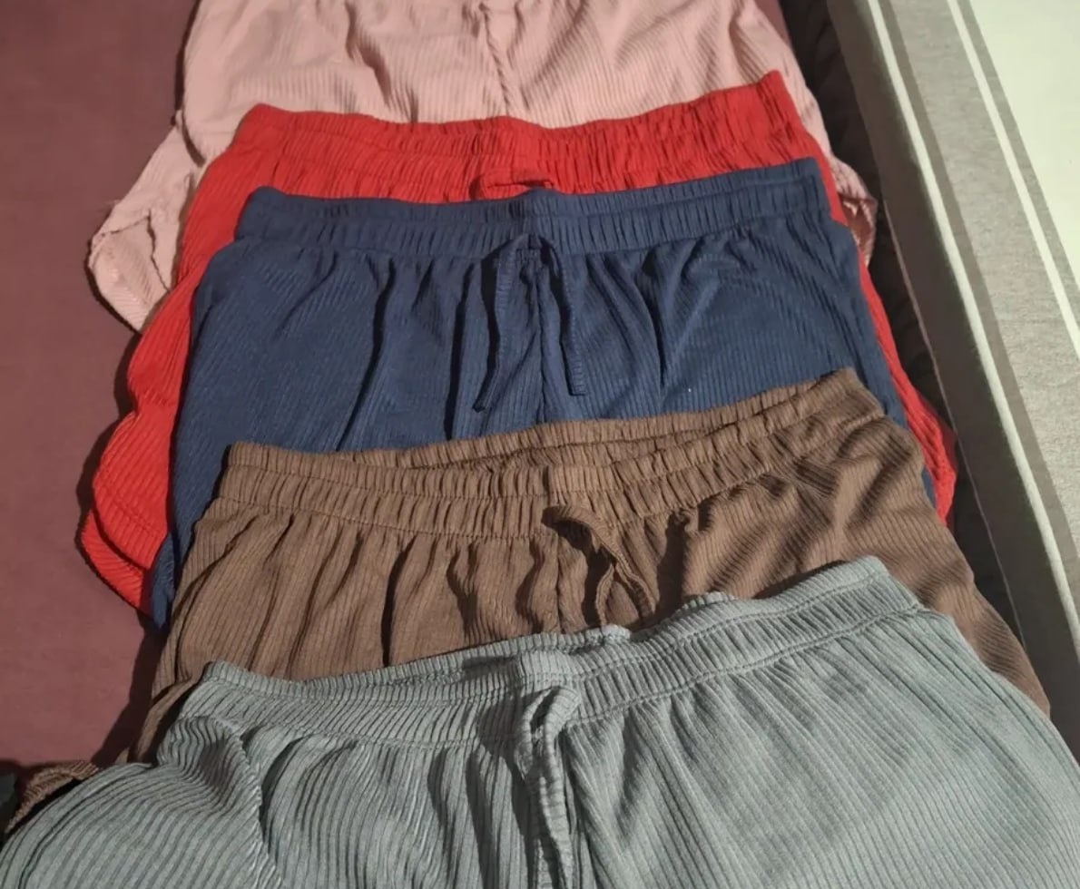 Kit 5 Shorts Malha Canelada Moda Praia