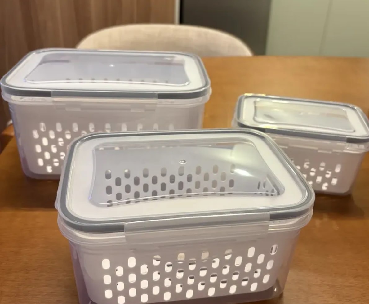 Kit 3 Organizadores Geladeira Com Tampa