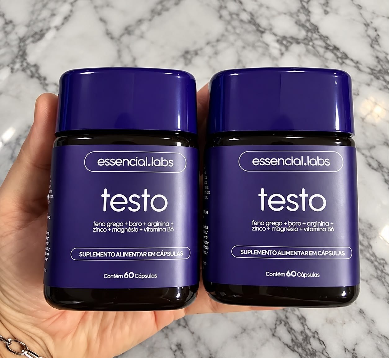 2 Potes do Testo Essencial - 120 cápsulas