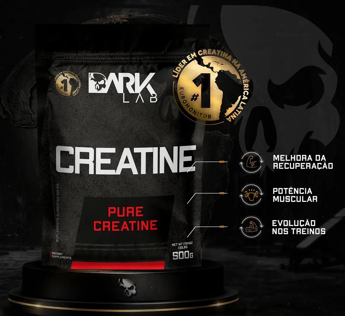 Creatina Dark Lab Premium Pure em pó Sem sabor x 500g