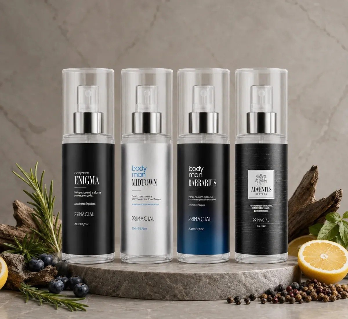 Kit 4 Body Splash Enigma, Midtown, Barbarius, Adventus