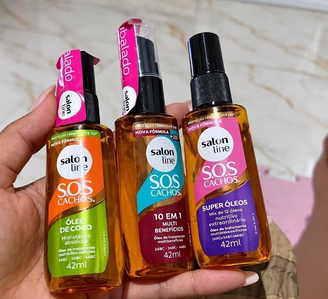 Kit com 3 Óleos de Tratamento Salon Line Coco, Super Óleos, 10 em 1 Multibenefícios