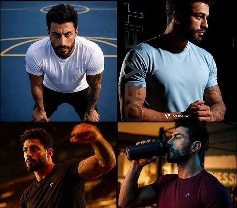 Kit com 5 Camisetas Slim Voker 100