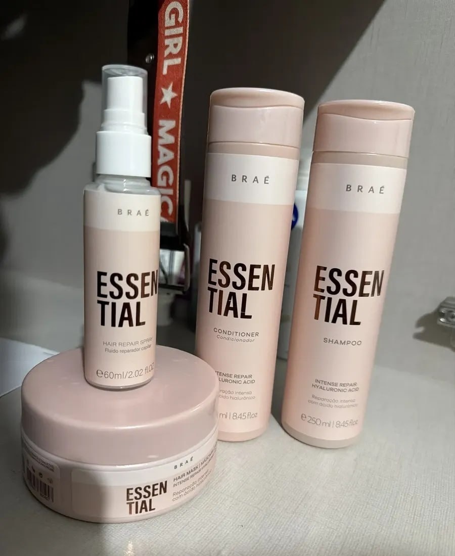 Kit Braé Essential Shampoo  Condicionador  Máscara  Fluido