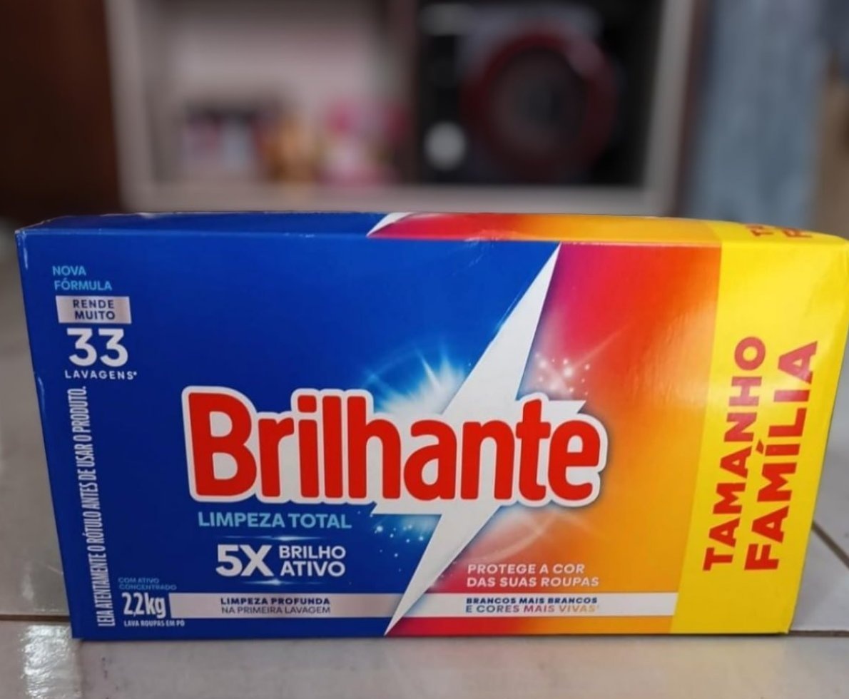 Sabão Em Pó Brilhante Limpeza Total 2,2kg