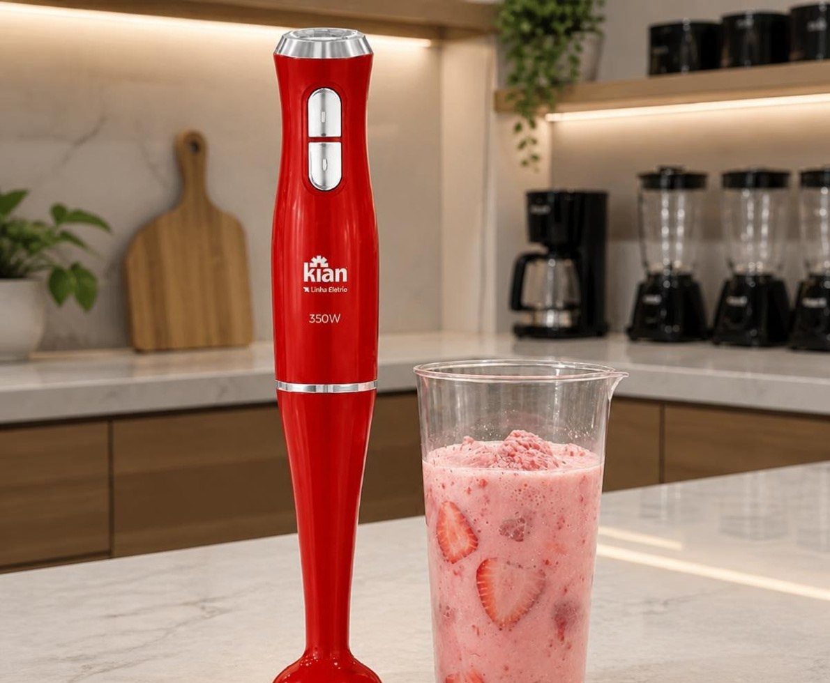 Mixer Kian 350W com 2 Velocidades e Copo 700ml Vermelho