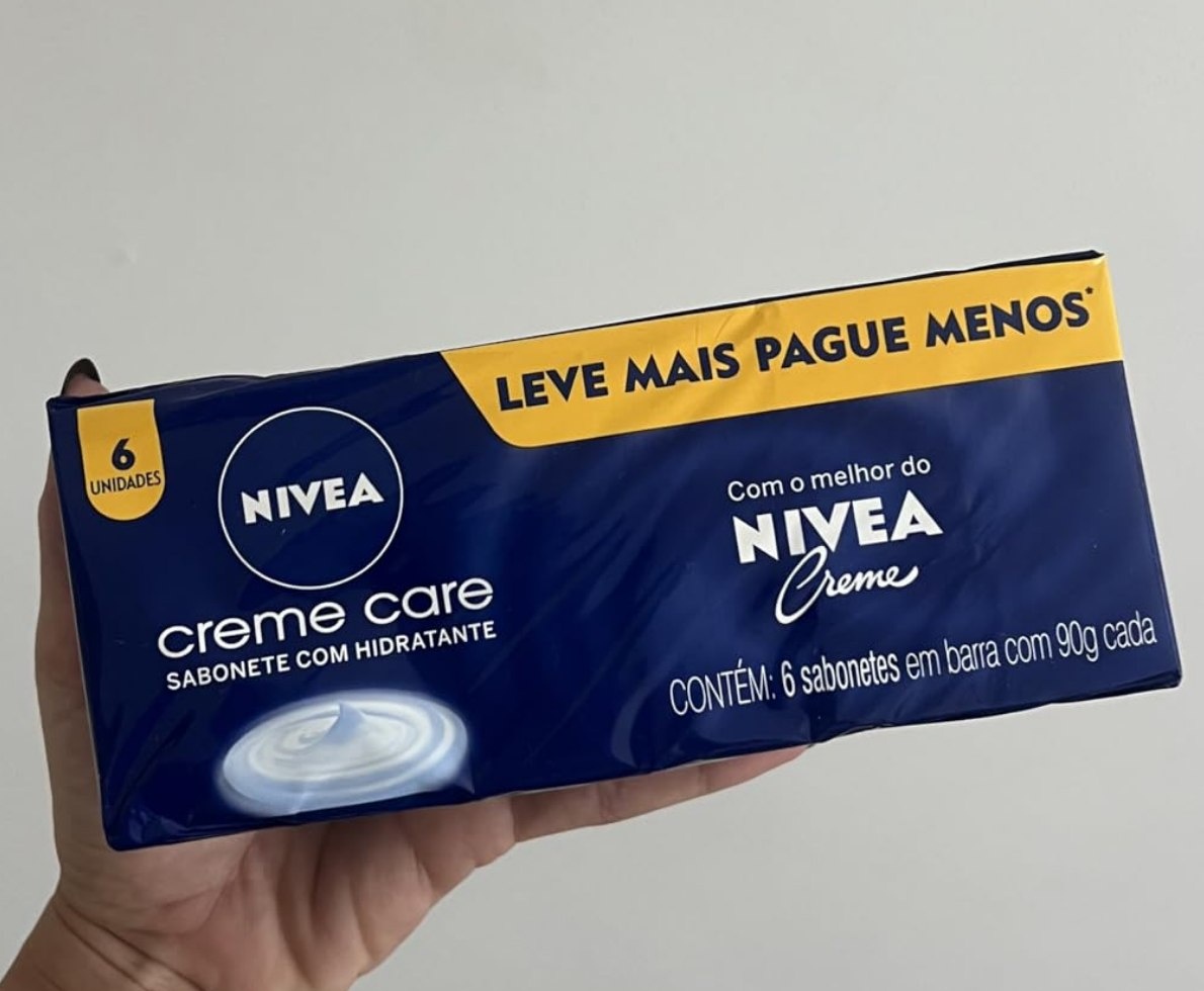 NIVEA Sabonete em Barra Creme Care 90g - 6 unidades