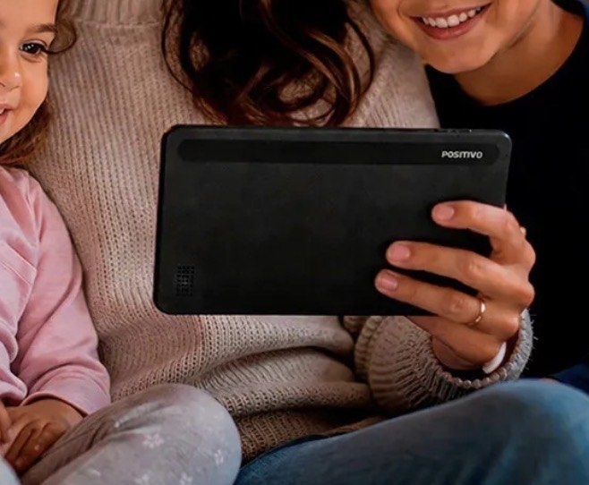 Tablet Positivo Vision TAB 7 - Processador Octa-Core 3GB RAM 64GB Armazenamento Tela 7 IPS Bateria 3100mAh, Android 14 Go, Wi-fi - Preto