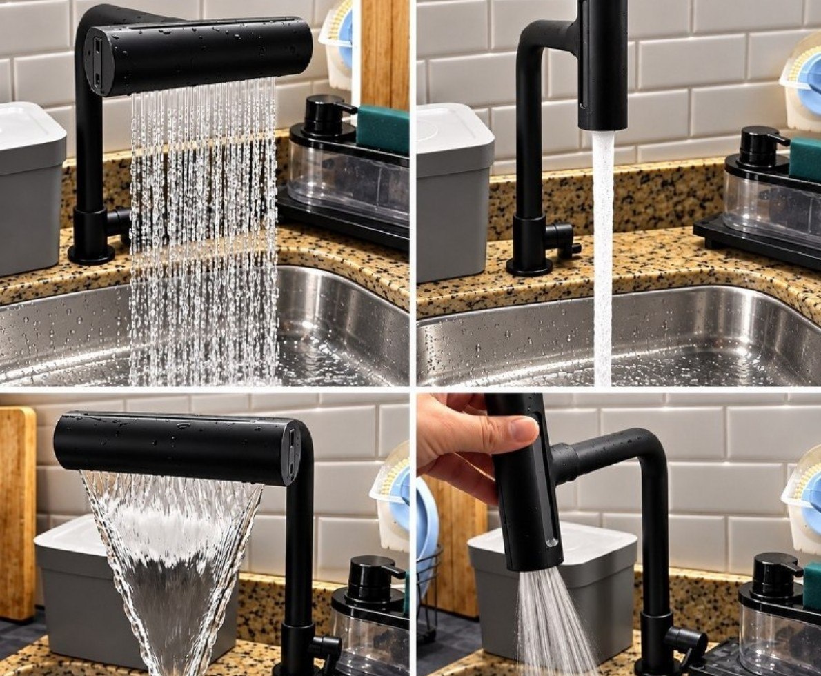 Torneira Inox com 4 Modos de Água