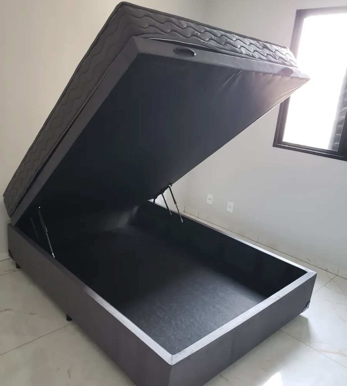 Cama Box Baú Casal  Colchão Espuma D33 Ortobom Airtech 100